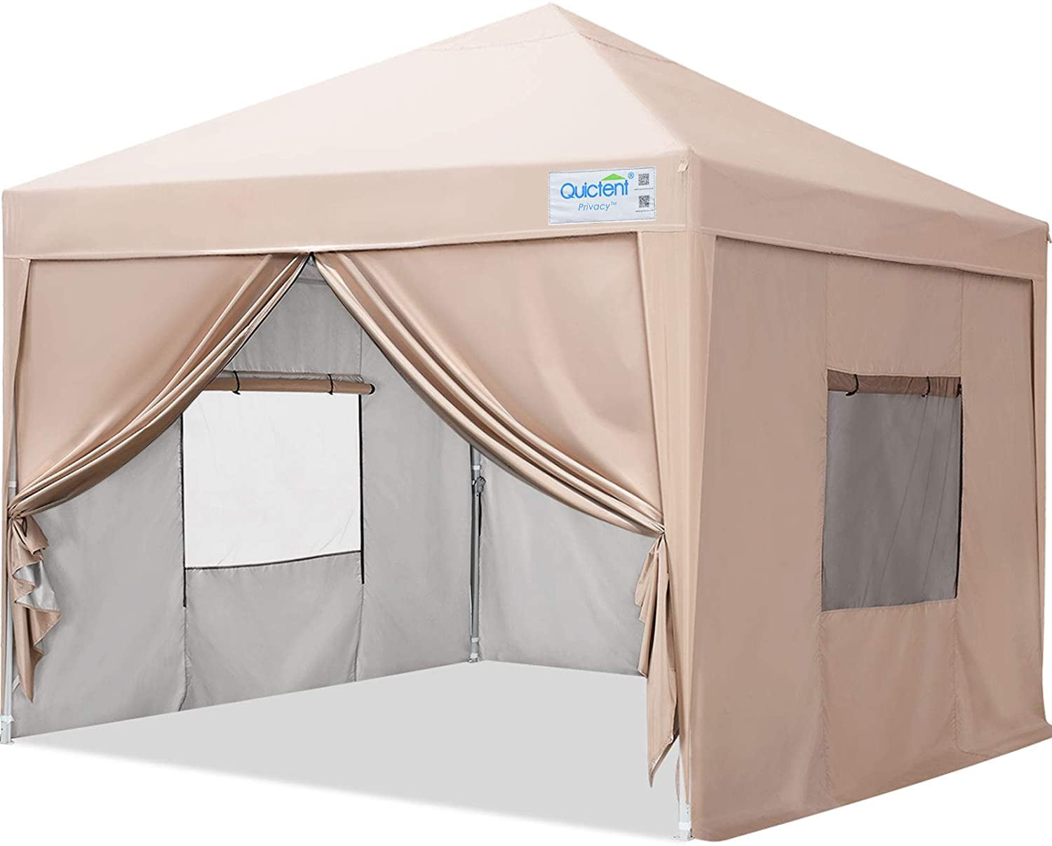 Korrespondance Blueprint Grape Quictent Privacy 8'x8'Pop up Canopy Tent with Sidewalls Enclosed Instant  Gazebo Shelter Waterproof (Beige) - Walmart.com