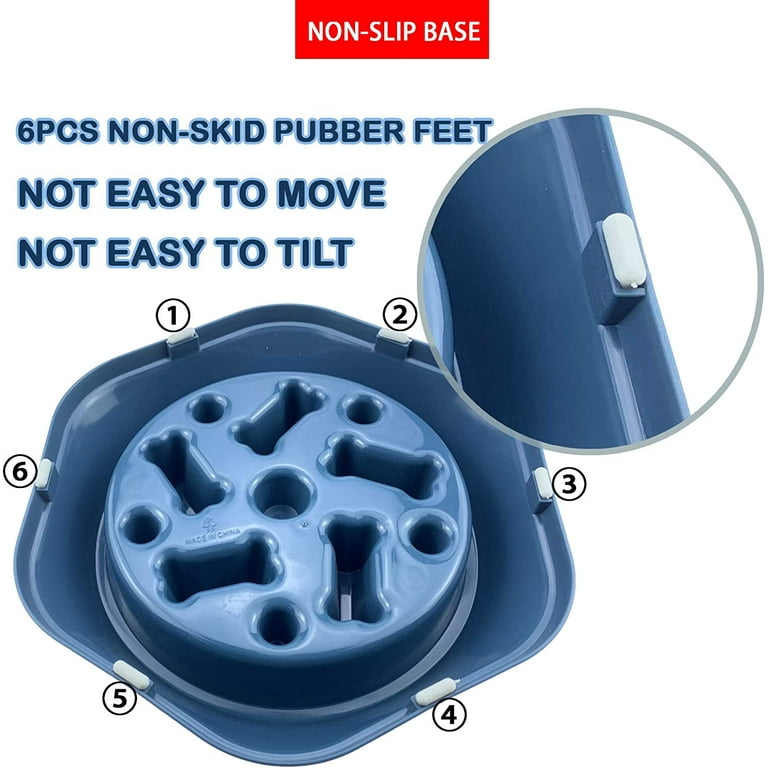 Puzzle Feeder Dog Bowl, Blue, 9.8 in Licking Area, BPA-Free, Anti-Slip,  Reduces Anxiety, Accommodates Multiple Food Types