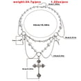 thumbnail image 4 of Collar de estrella cruzada con borlas de perlas de doble capa y alto brillo con diseño de nicho de joyería para mujer, conjunto completo, 4 of 6