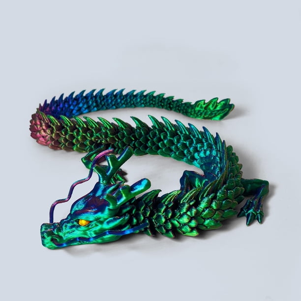 Whattiho, dragón impreso en 3D, dragón articulado, juguete Fidget, juguetes de dragón flexibles posibles para decoración de coche y figuras de adorno
