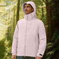 thumbnail image 2 of Sentmoon Coats for Men Solid Color Long Sleeve Drawstring Hooded Neck Mens Light Jacket Oversized Zipper Windbreaker Men's Fall Clothes with Pockets Winter Trendy for Travel and Hiking, 2 of 9