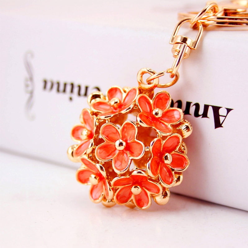 Porte-clés Pendentif Fleur En Métal Ajouré - Design élégant Et Minimaliste - Cadeau Femme, Fête Des Mères, Anniversaire