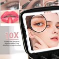 thumbnail image 3 of Actualizar Estuche de maquillaje con lupa de 10 aumentos,Cosmetiquera con espejo y luz led con 3 ajustes de color,Gran capacidad y impermeable,estuche para maquillaje con Divisores Ajustable y Sensor, 3 of 7