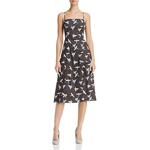 Free People Womens Sunshine of Your Love Printed A-Line Sundress Black 0