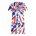 thumbnail image 4 of TIMIFIS Tenues 2 Pcs pour Hommes 4 Juillet Été Décontracté Imprimé Drapeau USA Col Rond Manches Courtes et Shorts - Printemps/été, 4 of 5