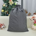 thumbnail image 6 of Gift Bag with Drawstring, Extra Large Heavy Duty Check Pattern Christmas Bag for Storage and Decoration (Black), 6 of 6