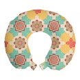 thumbnail image 1 of Moroccan Travel Pillow Neck Rest, Bohemian Art Native Culture Elements Folkloric Design Blooming Flowers, Memory Foam Traveling Accessory Airplane and Car, 12", Multicolor, by Ambesonne, 1 of 3