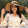 thumbnail image 5 of Womens Beach Hat Wide Brim Hat Women Summer Hat UPF 50 Sun Hats for Women Floppy Sunhats for Women with Wind Lanyard, Khaki,M/L, 5 of 5