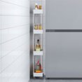 thumbnail image 2 of 4 Capas Rack Almacenamiento Estrecho Con Organizador Ruedas para Baño Doméstico () Blanco, 2 of 9