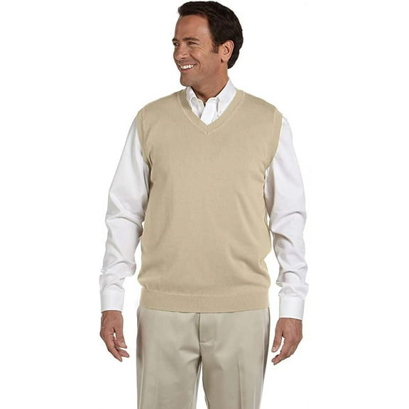 D477 Devon & Jones Adult V-Neck Vest Stone S