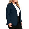 thumbnail image 6 of Plus Size Casual Blazers for Curvy Women Button Front Long Sleeve Work office Blazer Jacket Pockets Navy XXXXXL(XXXXXL), 6 of 9