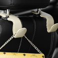 thumbnail image 5 of 2 ganchos de cuero superior para reposacabezas de asiento de coche, duraderos, accesorios interiores, gancho interior de coche para bolso (beige), 5 of 5