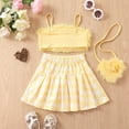 thumbnail image 5 of SUCS 3pcs Girls Clothes Summer Suit Plush Sling Plaid Skirt Bag 3piece Suit Pure Cotton Set, 5 of 9