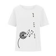 thumbnail image 4 of IROINNID Fashion Women Summer Leisure Loose Print Button Down Comfy Round-Neck T-Shirt Short Sleeve Casual Blouse Spring Saving, 4 of 5
