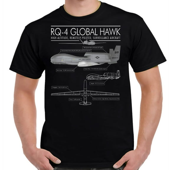 RQ-4 Global Hawk Schematic Adult Shirt-Medium