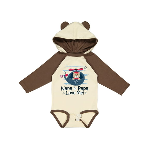 Inktastic Nana and Papa Love Me Grandson Boys Long Sleeve Baby Bodysuit