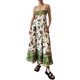 thumbnail image 1 of Productos en liquidación Vestido de verano europeo y americano, sin mangas, sin cuello, de cintura alta, estampado, pintado, con tirantes grandes Verde XL, 1 of 6