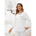 thumbnail image 5 of ANLIQI Women's Pajama Sets 100% cotton Long Sleeve Shirt and Pants Sleepwear Nightwear Soft Pjs Lounge Sets(White, Medium), 5 of 8