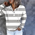 thumbnail image 6 of HAPIMO Sales Sweatshirt for Women Long Sleeve Casual Striped Color Splicing Sweatshirt Button V-Neck Pullover Tops Pocket Drawstring Teen Girls Fashion Clothes White S, 6 of 6