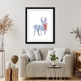 thumbnail image 3 of Framed Art Print, Blue & White Reindeer I by Annie LaPoint, 17-7/8" x 21-7/8", 3 of 3