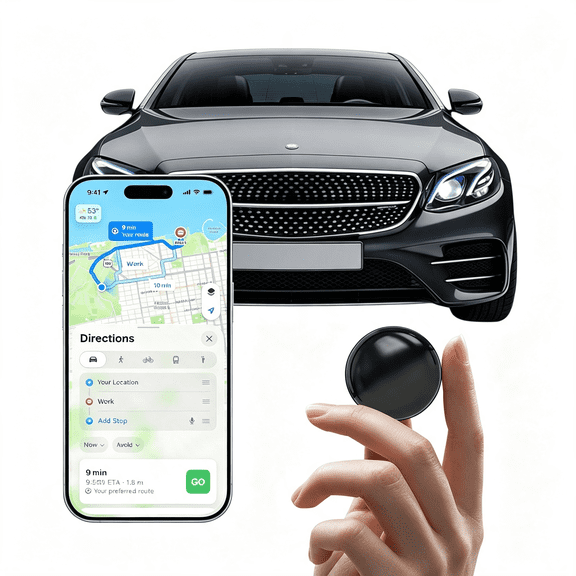 GJX Gps Tracker for Vehicles.Mini Hidden Magnetic Gps Tracker for Vehicles-Full Global Coverage,No Subscription Or Sim Card Required-Perfect for Cars,Assets,Pets,Kids,And Seniors! Black Circle