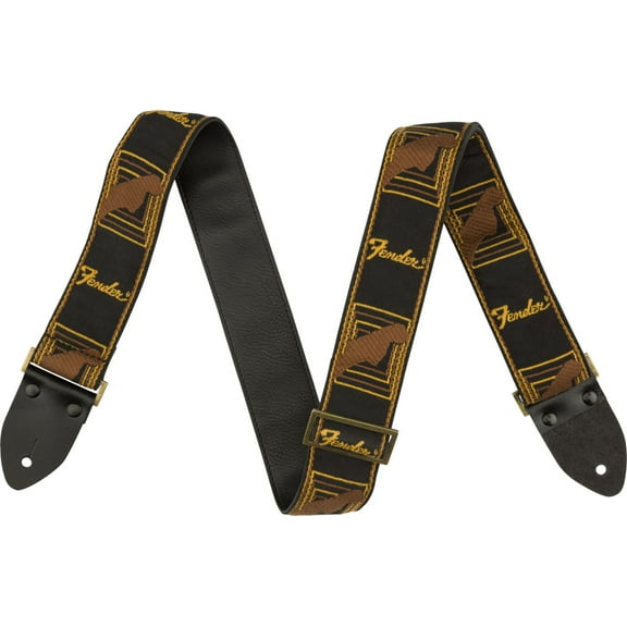 Fender Legacy Monogram Strap - Black/Brown/Yellow
