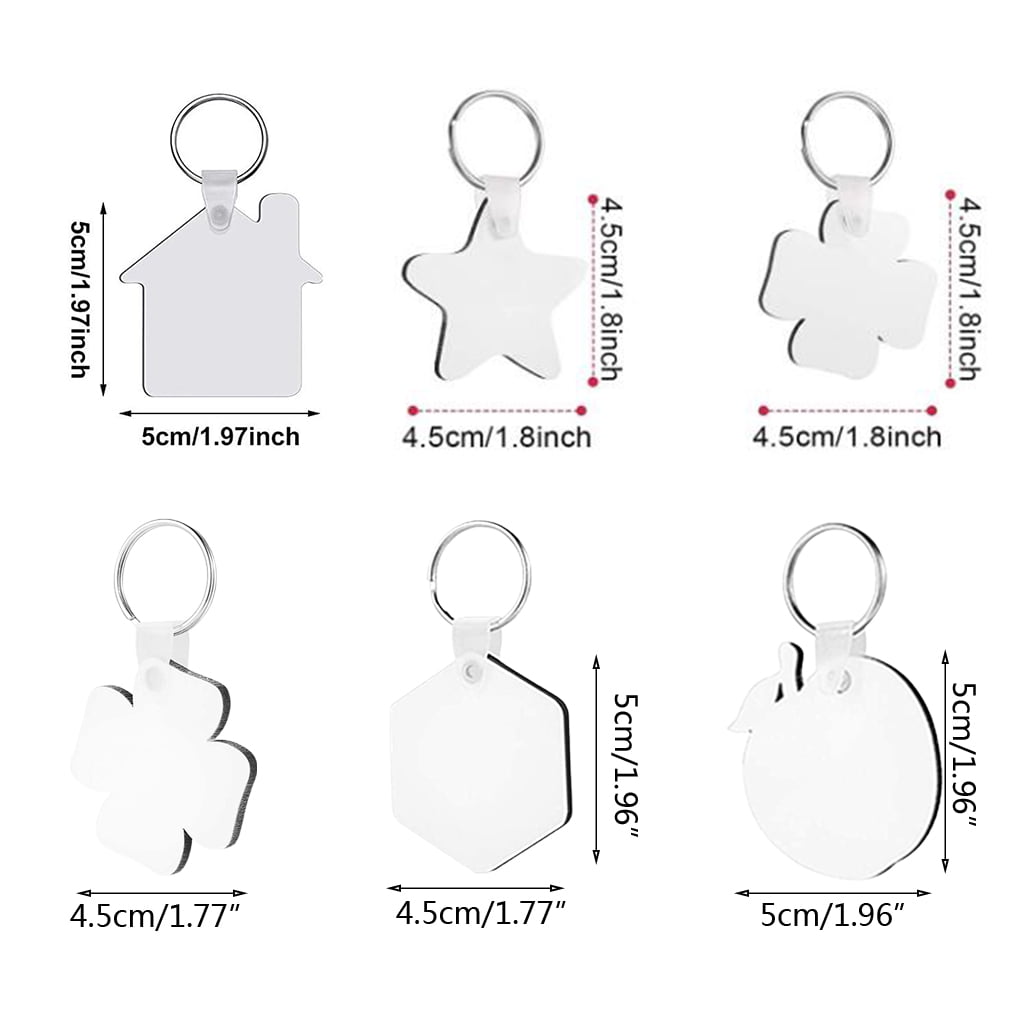 10 Sublimation Blank Keychains Heat Transfer Diy Blank Keychain( Size : A  )282
