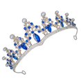 thumbnail image 2 of Rhinestone Tiara Dark Blue Bridal Crown Headpiece with Glamour Enhancer for Wedding Decoration, 2 of 5