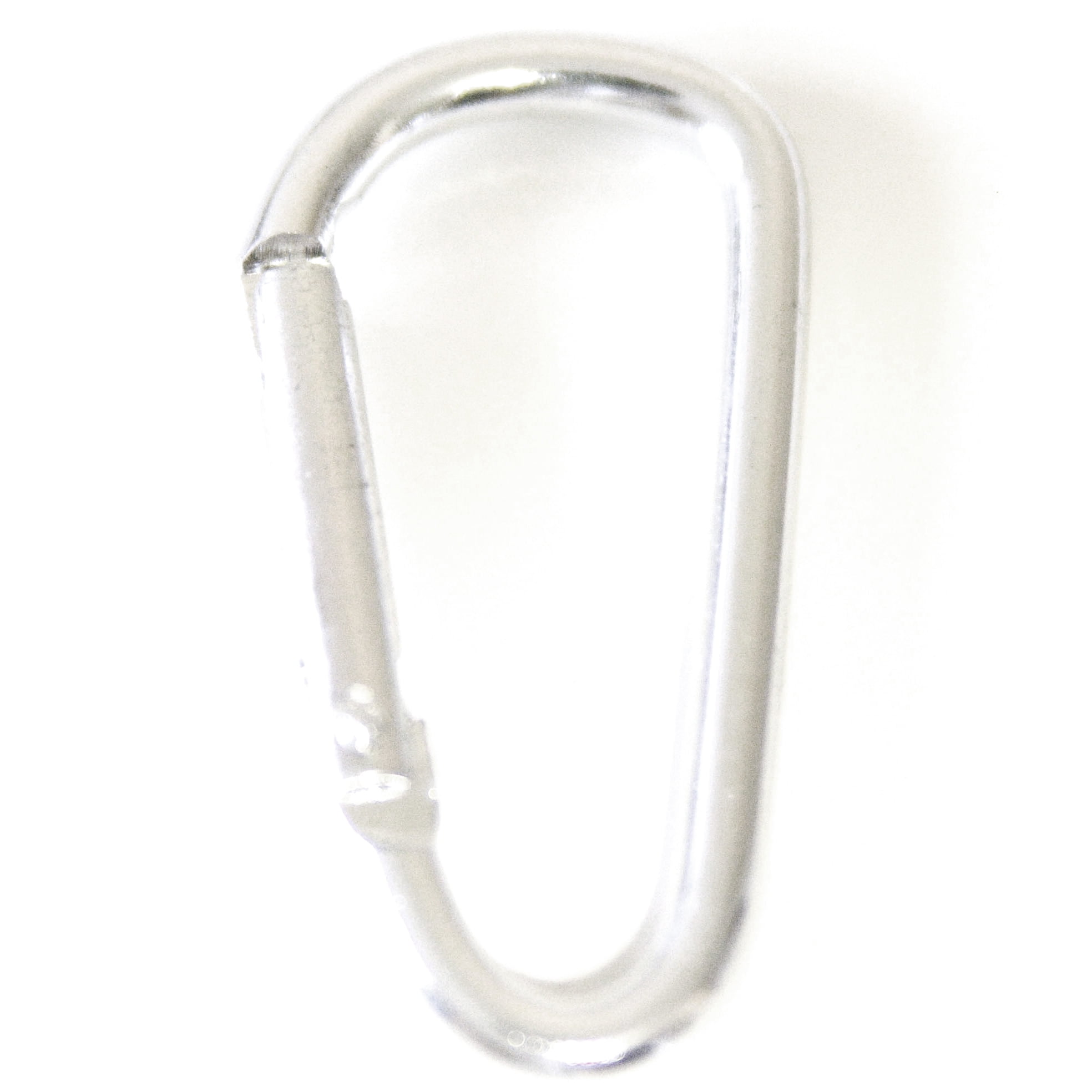 100 pcs - 1-7/8 inch Assorted Aluminum Carabiner D Shape Round Edge, Keychain Clip, Spring Snap Key Chain Clip Hook