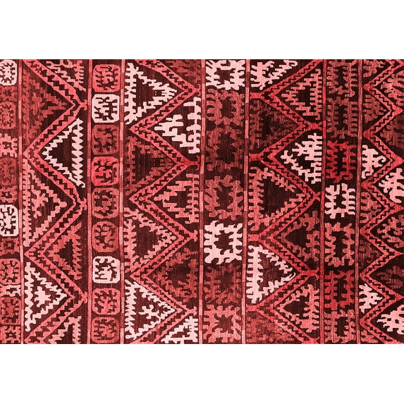 Ahgly Company Indoor Rectangle Solid Red Modern Area Rugs, 7' x 9'