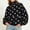#0374-Black, variant on Women's Polka Half Zip Stand Collar Cropped Hoodie with Pocket Oversized Fleece Pullover for Winter Daily