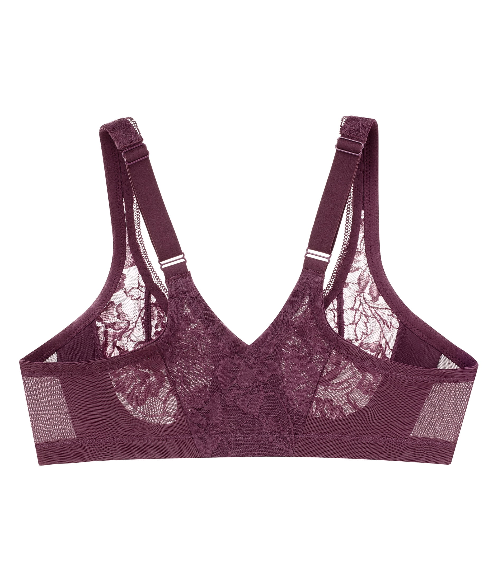 Glamorise Lacey T-Back Front-Closure WonderWire Underwire  Bra 9246 (Women's & Women's Plus)