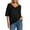 F87-Black, variant on FYDUU Womens Sweaters Soft Tops Women's Casual Knit Sweater Basic Loose Fit V Neck 3/4 Sleeve Shirts Solid Color Comfortable Soft Fashion Clothes Women Trendy T-Shirt