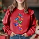 thumbnail image 1 of Vestido de verano para niña con estampado de flores de Pascua, manga corta, bolsillos con volantes y cuello redondo, top de poliéster, 1 of 5