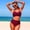Swimwear-22Purple, variant on Xdegoge Swimsuits for Women V Neck High Waisted Ruched Bikini Sets Stretchy Knot Front Solid Tummy Control Slimming Two Piece Bathing Suits Summer Beachwear