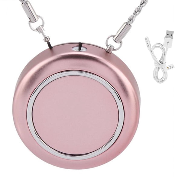 sweethay Collar ambientador Mini USB portátil Personal usable collar ionizador negativo anión purificador de aire Electrónica oro rosa