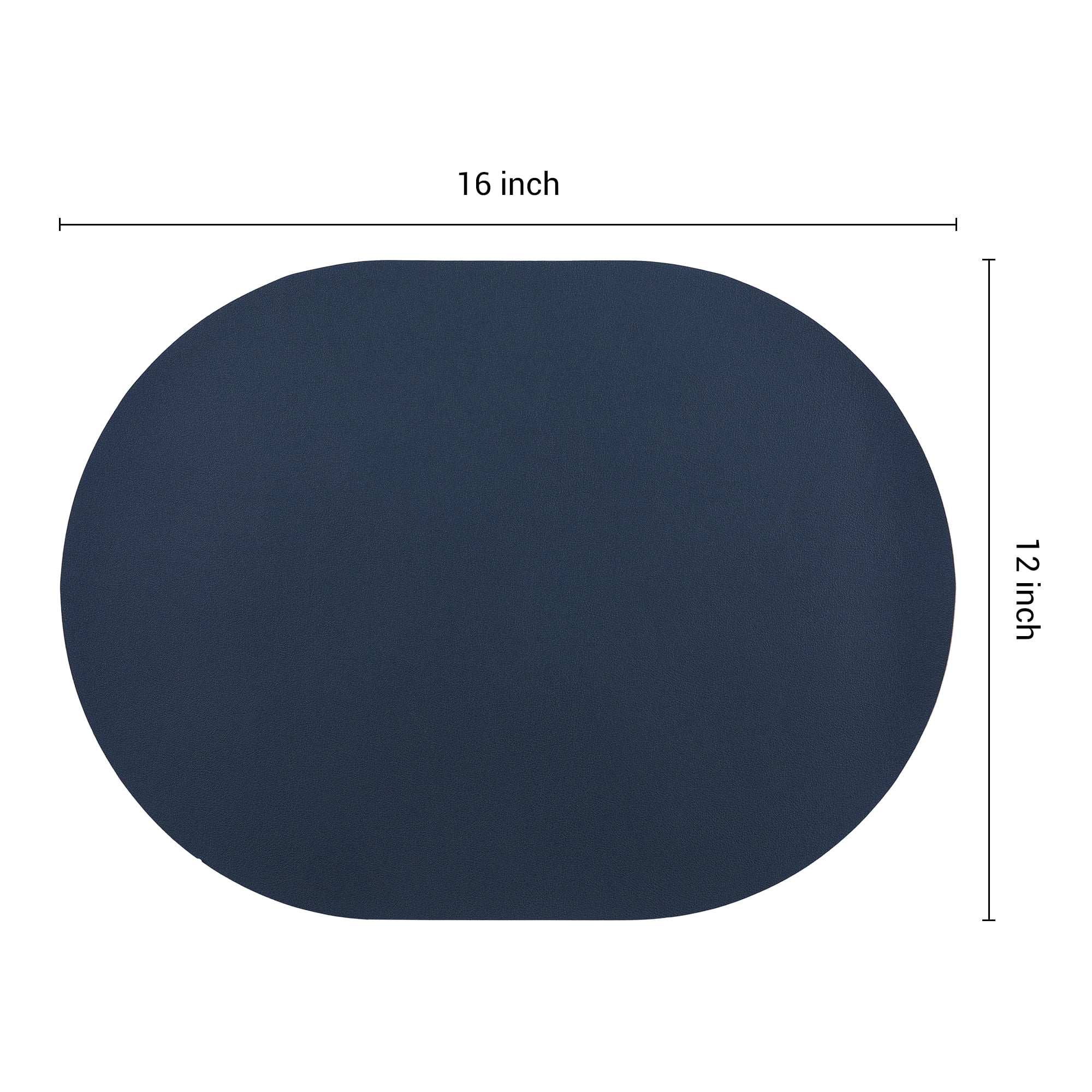 Unique Bargains Set of 6 Leather Table Placemats for Dining Table Decor Navy Blue Yellow