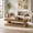 Light Brown, variant on Fnova 47" Farmhouse Coffee Tabl, 2-Tier Rectangular Accent Center Tea Cocktail Table with Storage for Living Room