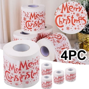 Dvkptbk Papier rouleau Christmas Pattern Couleur Papier toilette Père Noël Tree Imprimé Tissu Maison & Jardin