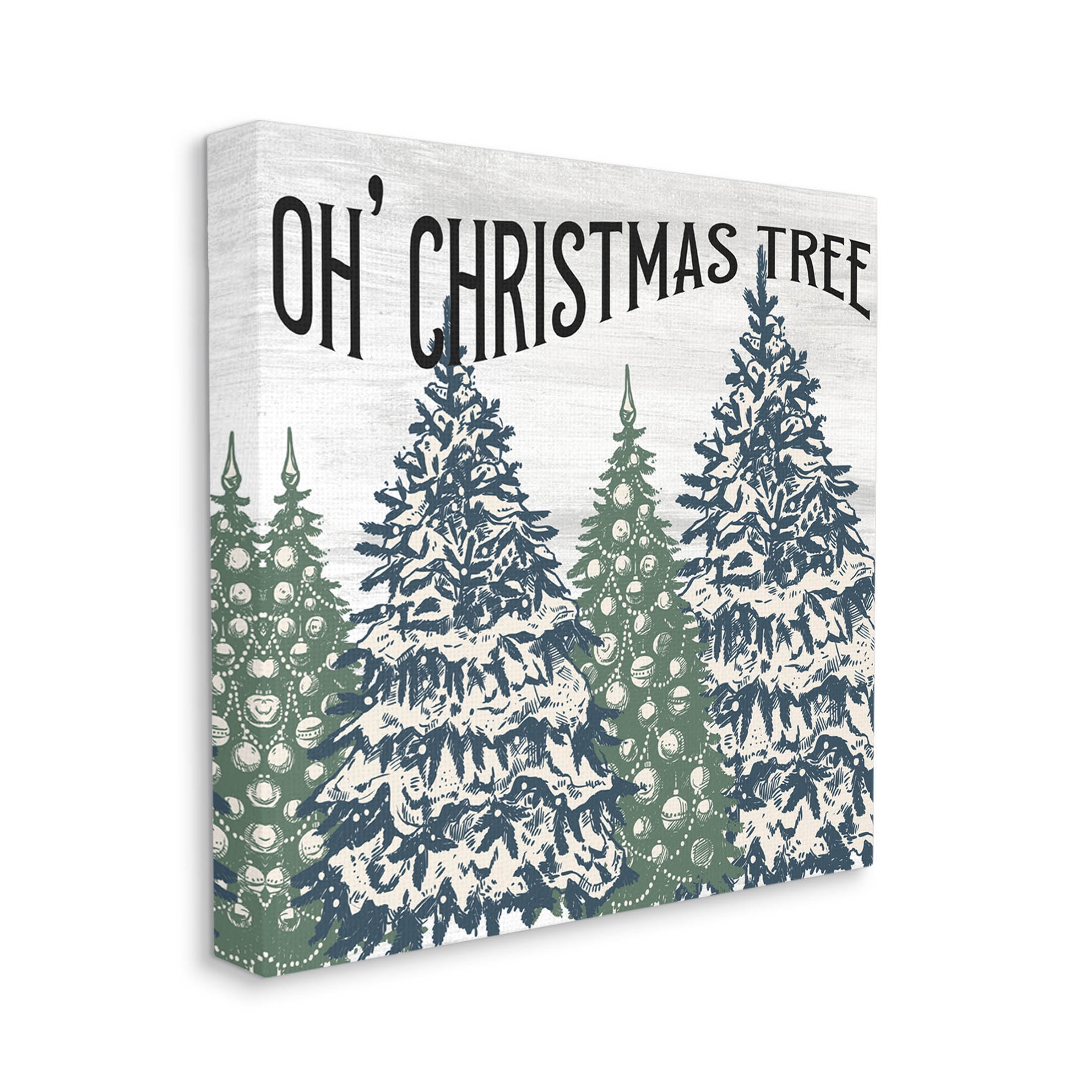 Stupell Industries Oh Christmas Tree Vintage Graphic Art Gallery Wrapped Canvas Print Wall Art, Design by Kim Allen