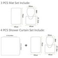 thumbnail image 2 of FMSHPON Retro Guitar 4 Piece Bathroom Set Shower Curtain Bath Rug Contour Mat and Toilet Lid Cover, 2 of 8