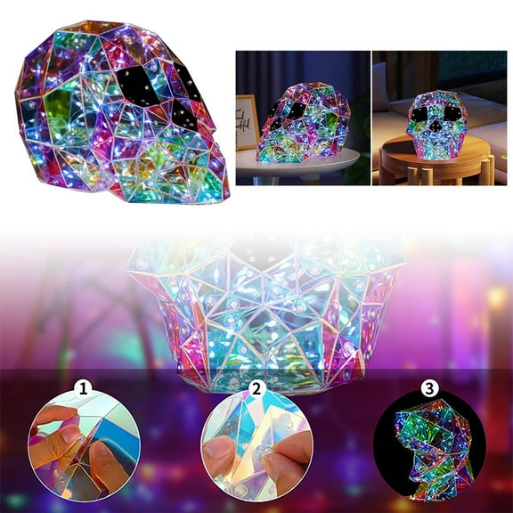 Prismatic Halloween Ghost Light - LED Iridescent Light-Up Ghost Decor with Rainbow Colors, Cool Spooky Lighting for Indoor Halloween Party & Home Decor