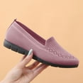 thumbnail image 6 of XIMIN Women's Knitted Flat Simple Solid Color Slip On Shoes Round Toe Lightweight Comfortable Loafers Footwear Casual Breathable Mesh Walking Shoes, 6 of 9