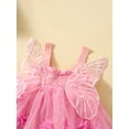 thumbnail image 4 of Bagilaanoe Toddler Baby Girl Party Dress Flower Sleeveless A-line Princess Dresses 6M 12M 18M 24M 3T 4T Kid Patchwork Tulle Skirt with Wings, 4 of 9