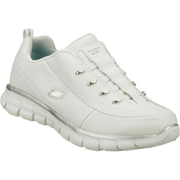Skechers Sport Women's Elite Class Fashion Sneaker,White/Silver,7 US -