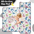 thumbnail image 4 of White Cartoon Dinosaurs Teens Toddler Nap Mat with Pillow, Sleeping Mat Bag for Preschool Daycare 59"x22", 4 of 5
