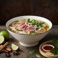 thumbnail image 6 of Ramen Bowls Set of 4, 33 oz Ceramic  Style Noodle Bowls, 8 Inch Conical Pho and Udon Bowls with Black Rim, Ribbed Texture, Microwave & Dishwasher Safe, 6 of 6