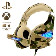 Gaming Headset with Noise Cancelling Stereo Bass Surround Sound for PS4, PS5, Xbox, and PC