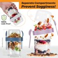 thumbnail image 3 of QUASLEQ 4-Pack Yogurt Parfait Cups - Reusable Containers with Lids and Spoons - Portable with Topping Storage - Ideal for Oatmeal and Breakfast Prep (22 oz-650 Ml), 3 of 8