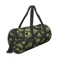 thumbnail image 3 of Xecao Light Green Excavator print Round Travel Duffel Bag is a foldable gym bag with an inner pocket, perfect for travel sports, 3 of 8